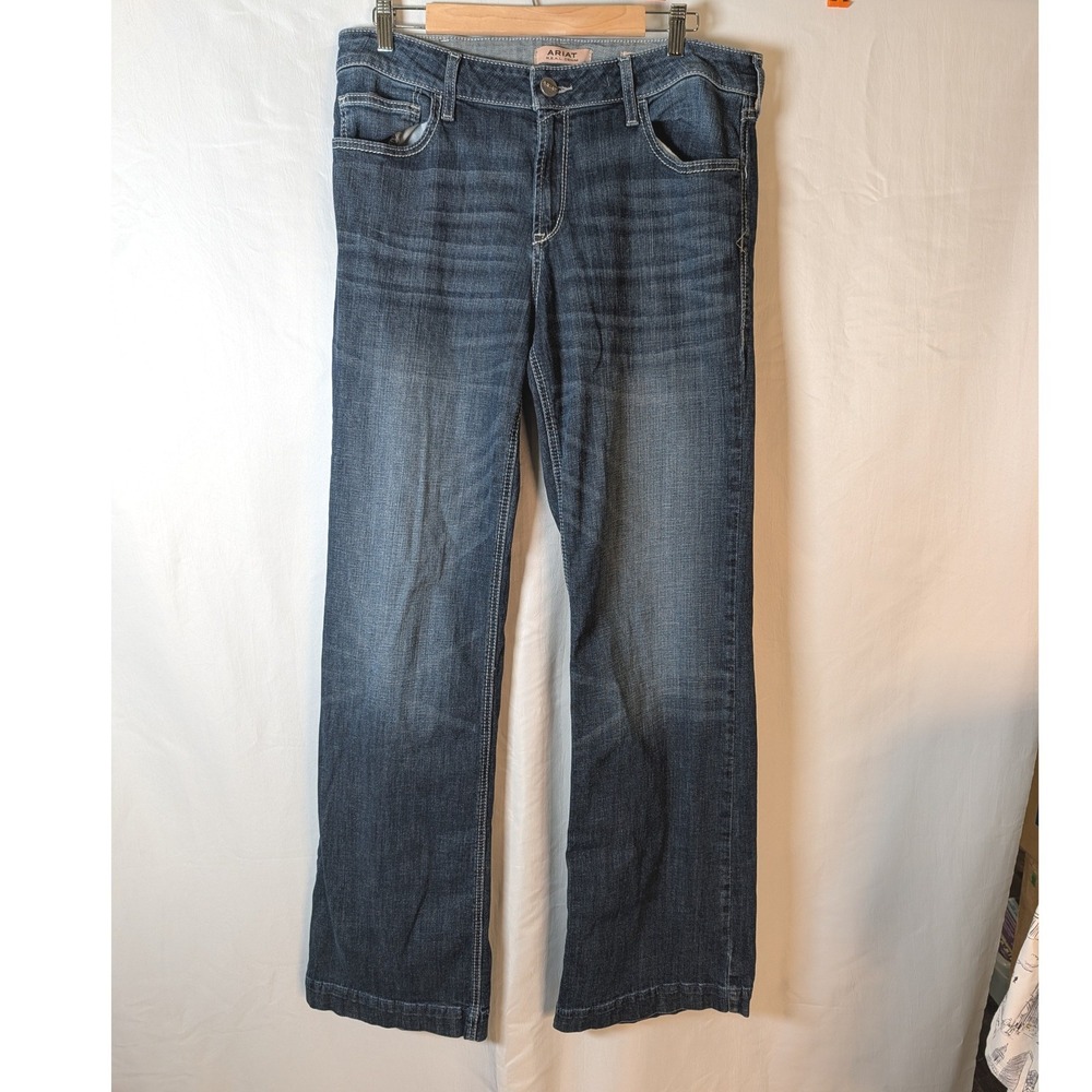 Ariat REAL Denim Perfect Rise Trouser Missouri Jeans 33XL Dark Wash Wide Leg